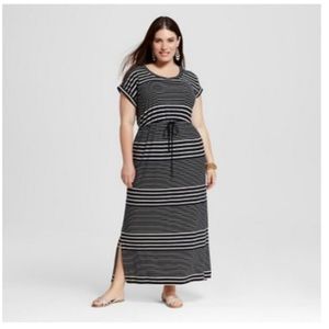 Black and White Striped Maxi Dress